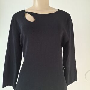 💋Cable & Gauge Black Knit Top with Crew Neck💋